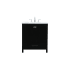 Elegant Lighting Irene 30" Free Standing Single Basin Vanity Set with Cabinet and Engineered Marble Vanity Top Black