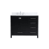 Elegant Lighting Irene 42" Free Standing Single Basin Vanity Set with Cabinet, Engineered Marble Vanity Top, and Backsplash Black