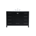 Elegant Lighting Irene 48" Free Standing Single Basin Vanity Set with Cabinet and Engineered Marble Vanity Top Black