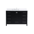 Elegant Lighting Irene 48" Free Standing Single Basin Vanity Set with Cabinet, Engineered Marble Vanity Top, and Backsplash Black