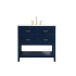 Elegant Lighting Sinclaire 36" Free Standing Single Basin Vanity Set with Cabinet and Engineered Marble Vanity Top Blue
