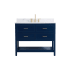 Elegant Lighting Sinclaire 42" Free Standing Single Basin Vanity Set with Cabinet, Engineered Marble Vanity Top, and Backsplash Blue