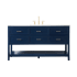 Elegant Lighting Sinclaire 60" Free Standing Single Basin Vanity Set with Cabinet and Engineered Marble Vanity Top Blue