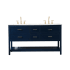 Elegant Lighting Sinclaire 60" Free Standing Double Basin Vanity Set with Cabinet and Engineered Marble Vanity Top Blue