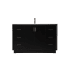 Elegant Lighting Hayes 54" Free Standing Single Basin Vanity Set with Cabinet and Marble Vanity Top Black