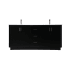 Elegant Lighting Hayes 72" Free Standing Double Basin Vanity Set with Cabinet and Marble Vanity Top Black