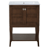 Elegant Lighting Mason 24" Free Standing Single Basin Vanity Set with Cabinet and Resin Vanity Top Antique Coffee