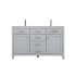 Elegant Lighting Lewis 54" Free Standing Double Basin Vanity Set with Cabinet and Marble Vanity Top Grey