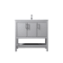 Elegant Lighting Everett 36" Free Standing Single Basin Vanity Set with Cabinet and Marble Vanity Top Grey