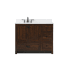 Elegant Lighting Soma 42" Free Standing Single Basin Vanity Set with Cabinet, Engineered Marble Vanity Top, and Backsplash Expresso