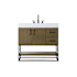 Elegant Lighting Caroline 36" Free Standing Single Basin Vanity Set with Cabinet and Engineered Stone Vanity Top Chestnut Brown
