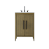 Elegant Lighting Millie 24" Free Standing Single Basin Vanity Set with Cabinet and Engineered Stone Vanity Top Chestnut Brown