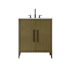 Elegant Lighting Millie 30" Free Standing Single Basin Vanity Set with Cabinet and Engineered Stone Vanity Top Chestnut Brown