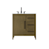 Elegant Lighting Millie 32" Free Standing Single Basin Vanity Set with Cabinet and Engineered Stone Vanity Top Chestnut Brown