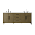 Elegant Lighting Millie 84" Free Standing Double Basin Vanity Set with Cabinet and Engineered Stone Vanity Top Chestnut Brown