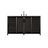 Elegant Lighting Alina 60" Free Standing Single Basin Vanity Set with Cabinet and Engineered Stone Vanity Top Chocolate Oak