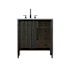 Elegant Lighting Blakely 32" Free Standing Single Basin Vanity Set with Cabinet and Engineered Stone Vanity Top Chocolate Oak