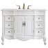 Elegant Lighting Oakland 48" Free Standing Single Basin Vanity Set with Cabinet and Quartz Vanity Top Antique White
