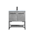 Elegant Lighting Gerard 30" Free Standing Single Basin Vanity Set with Cabinet and Resin Vanity Top Concrete Grey