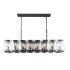 Elegant Lighting Monaco 16 Light 53" Wide Linear Style Chandelier with Emerald Cut Glass Panels Flat Black (Matte)