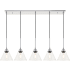 Elegant Lighting Histoire 5 Light 47" Wide Linear Pendant Chrome / Clear