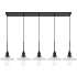 Elegant Lighting Waltz 5 Light 49" Wide Linear Pendant Black / Clear