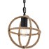 Elegant Lighting Octavia Single Light 8" Wide Mini Pendant Black / Linen