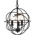 Elegant Lighting Wallace 3 Light 12" Wide Crystal Pendant Matte Black / Clear
