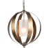 Elegant Lighting Marion Single Light 15" Wide Pendant with Frosted Glass Shade Vintage Sliver