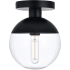 Elegant Lighting Eclipse 8" Wide Semi-flush Globe Ceiling Fixture Black