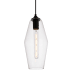 Elegant Lighting Placido Single Light 5-7/8" Wide Mini Pendant with a Glass Shade Black / Clear