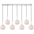 Elegant Lighting Baxter 7 Light 54" Wide Linear Pendant with Frosted Glass Chrome / Frosted White