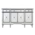 Elegant Lighting 60" Wide 4 Door Chest from the Danville Collection Silver / Clear