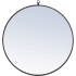 Elegant Lighting Eternity 28" Diameter Circular Metal Framed Bathroom Wall Mirror Black