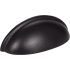 Elements Florence 3" Center to Center 3-11/16" Long Classic Cabinet Cup Handle / Drawer Cup Pull Matte Black