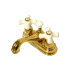 Elements Of Design Chicago Collection Double Handle 4" Centerset Lavatory Faucet with Porcelain Cross Handles and Brass Drain Assembly Polished Brass (PVD)