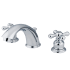 Elements Of Design Double Handle 8" to 16" Widespread Bathroom Faucet with Metal Cross Handles and Drain Assembly from the Victorian Collection Chrome
