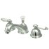 Elements Of Design Double Handle 8" to 16" Widespread Bathroom Faucet with Porcelain Lever Handles from the Chicago Collection Chrome