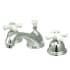 Elements Of Design Double Handle 8" to 16" Widespread Bathroom Faucet with Porcelain Cross Handles from the Chicago Collection Chrome