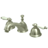 Elements Of Design Double Handle 8" to 16" Widespread Bathroom Faucet with Porcelain Lever Handles from the Chicago Collection Satin Nickel