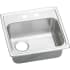 Elkay Gourmet 19" Single Basin Drop In Stainless Steel Kitchen Sink 2 Faucet Holes