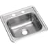 Elkay Dayton 15" Drop In Single Basin Stainless Steel Kitchen Sink 2 Faucet Holes