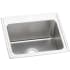 Elkay Lustertone 25" Drop In Single Basin Stainless Steel Kitchen Sink 1 Faucet Hole