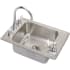 Elkay 22" Single Basin Drop-In Stainless Steel Utility Sink with High-Arc Kitchen Faucet - Includes Bubbler and Drain Stainless Steel