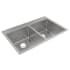 Elkay Crosstown 33" Undermount Double Basin Stainless Steel Kitchen Sink with Basin Rack 0 Faucet Holes