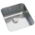 Elkay Lustertone 16" Undermount Single Basin Stainless Steel Kitchen Sink with Basket Strainer Stainless Steel