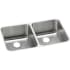 Elkay Gourmet Lustertone Stainless Steel 30-3/4" x 18-1/2" Double Basin Undermount Kitchen Sink with left Primary Bowl, and 10" Depth Stainless Steel