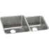 Elkay Gourmet Stainless Steel 30-3/4" x 21'' Undermount Double Basin Kitchen Sink with Left Primary Bowl and 9-7/8" Depth Stainless Steel