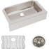 Elkay Lustertone 33" Farmhouse Single Basin Stainless Steel Kitchen Sink with Basin Rack and Basket Strainer Stainless Steel