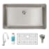 Elkay Lustertone Iconix 32-1/2" Undermount Single Basin Stainless Steel Kitchen Sink with Deck Mount 1.5 GPM Kitchen Faucet Stainless Steel